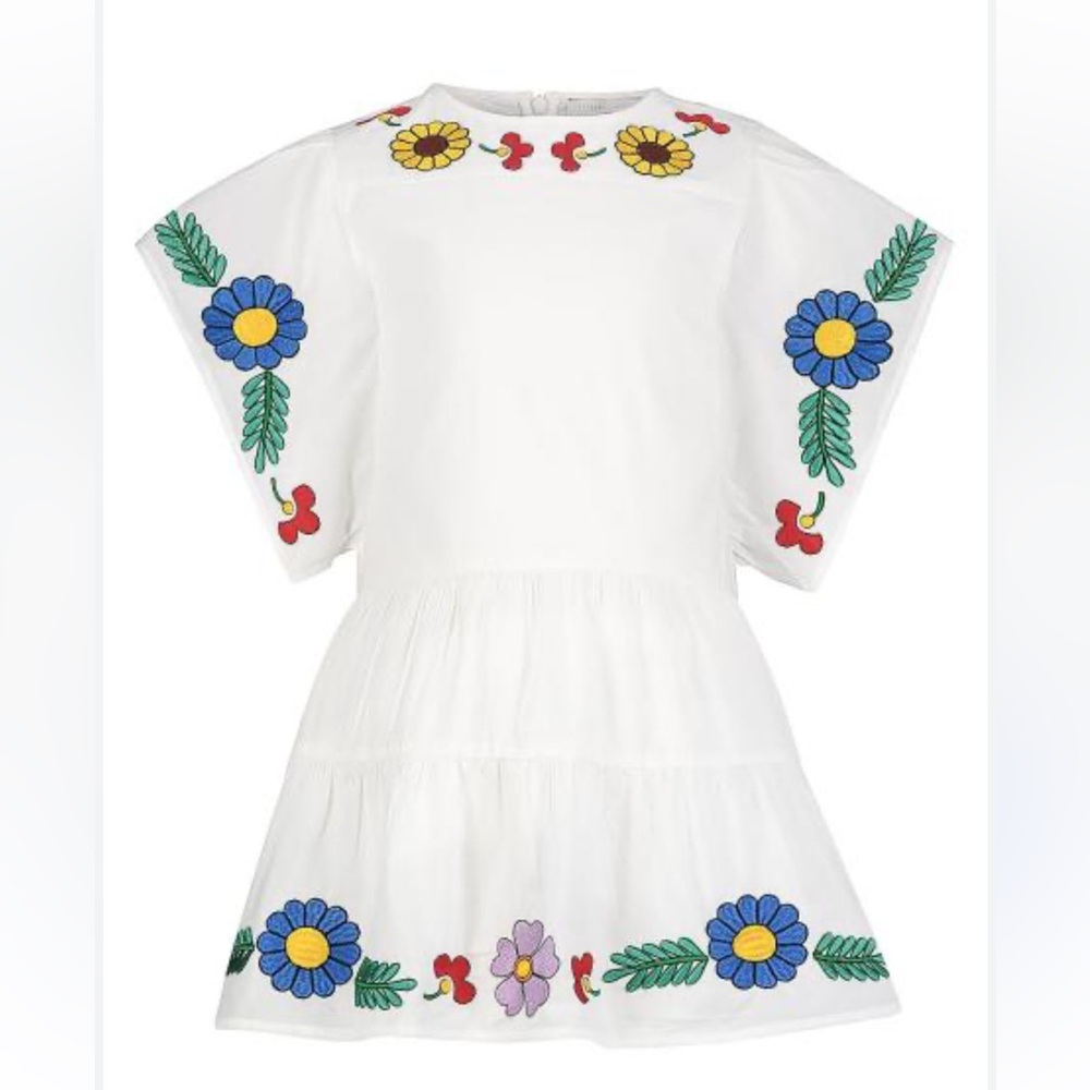 STELLA MCCARTNEY white embroidered flower girls 14+ KIDS dress